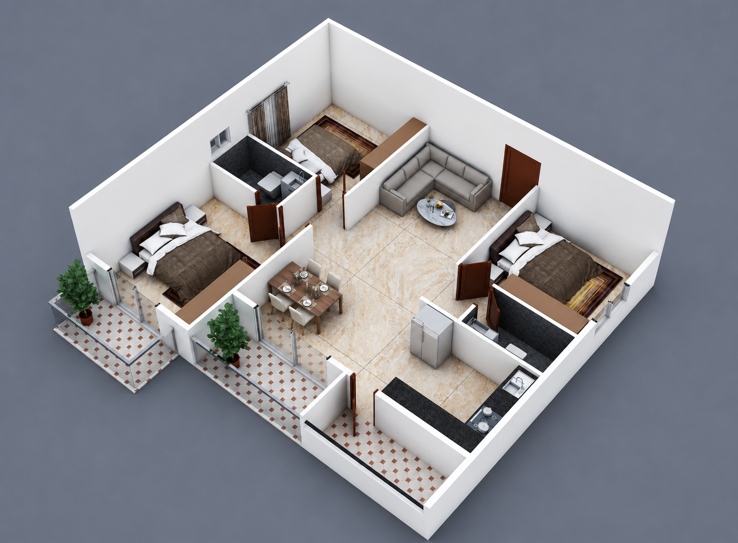 3 BHK Floor Plan